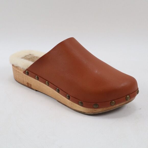 NEW Beek Mallard Mule Clogs Shearling Footbed Studded, Tan Leather, 8US MSRP$340 - Picture 4 of 11